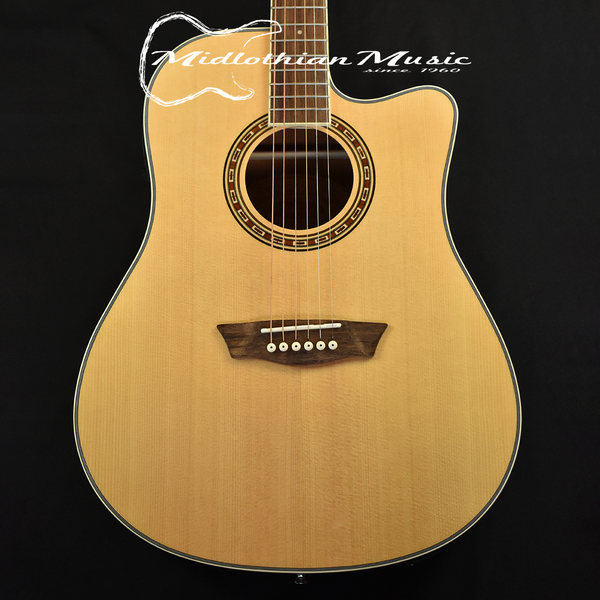 Washburn WD7SCE-A Acoustic/Electric Guitar - Natural Gloss Finish