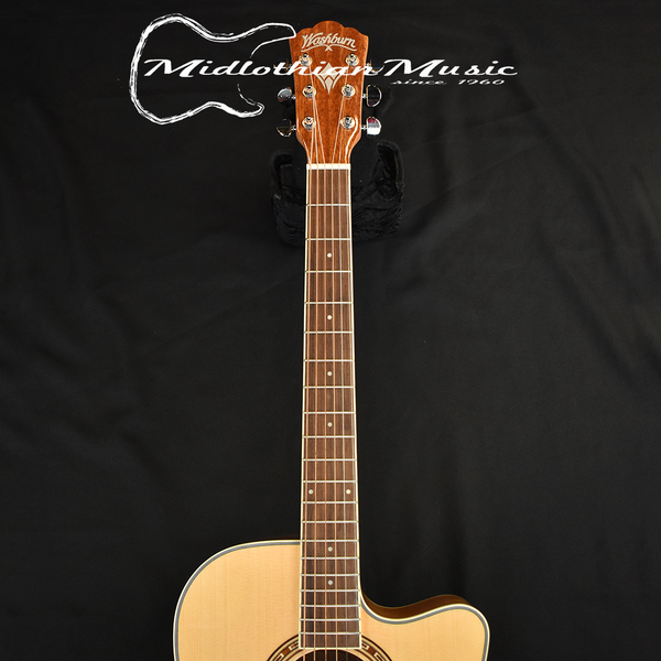 Washburn WD7SCE-A Acoustic/Electric Guitar - Natural Gloss Finish