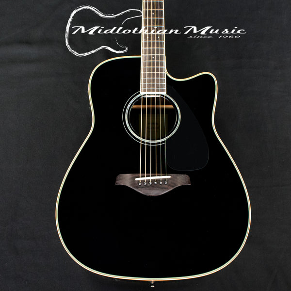 Yamaha FGX830C - Acoustic/Electric Dreadnought Cutaway Guitar - Black Gloss Finish