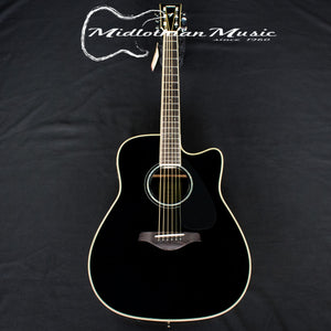 Yamaha FGX830C - Acoustic/Electric Dreadnought Cutaway Guitar - Black Gloss Finish