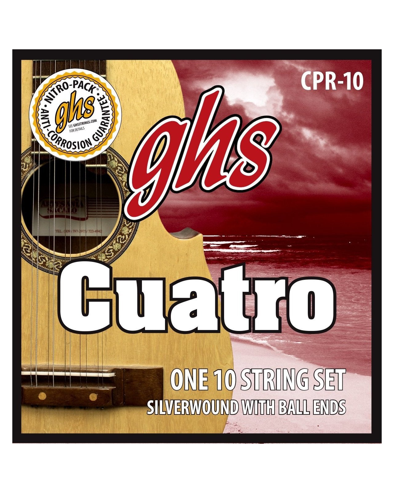 GHS Cuatro CPR-10 | Silverwound & Ball End - 10-String Set