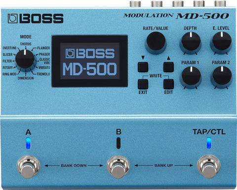 Boss MD-500 Modulation - 12 Mode Multi Effects Pedal - Blue Finish